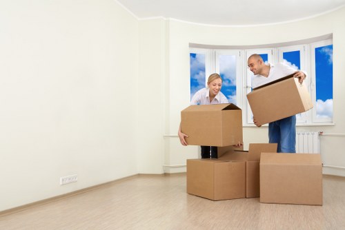 Van loading service in Bayswater residential street