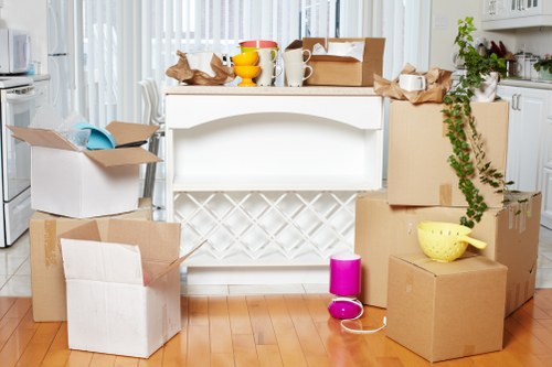 Packed household boxes ready for a local Bayswater move