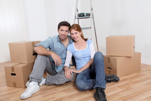Packed office items prepared for transport in Bayswater