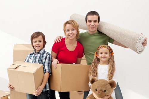 Boxes, wrapping materials, and moving equipment ready for a Bayswater relocation