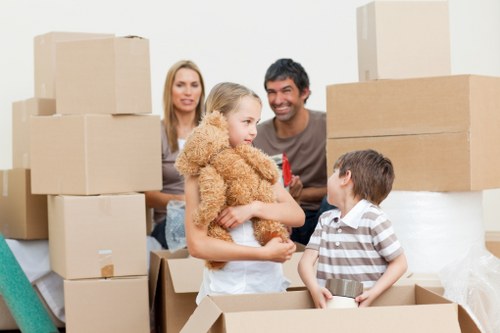 Furniture and boxes being handled during a Bayswater relocation